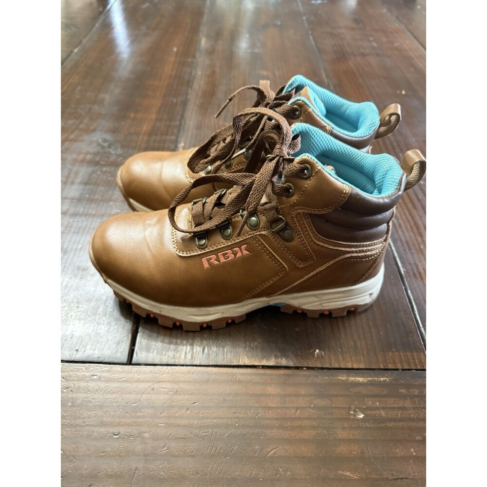 RBX Women's Atmos Hiking Boots Comfy Sz 5.5 Brown/Turquoise Excellent Condition